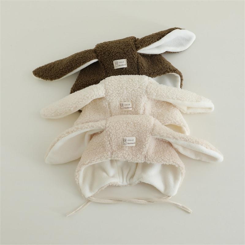 Cute Rabbits Ear Infant Hat With Thick Plush Hat Perfect For Cold Weather Headwear For Boys And Girls