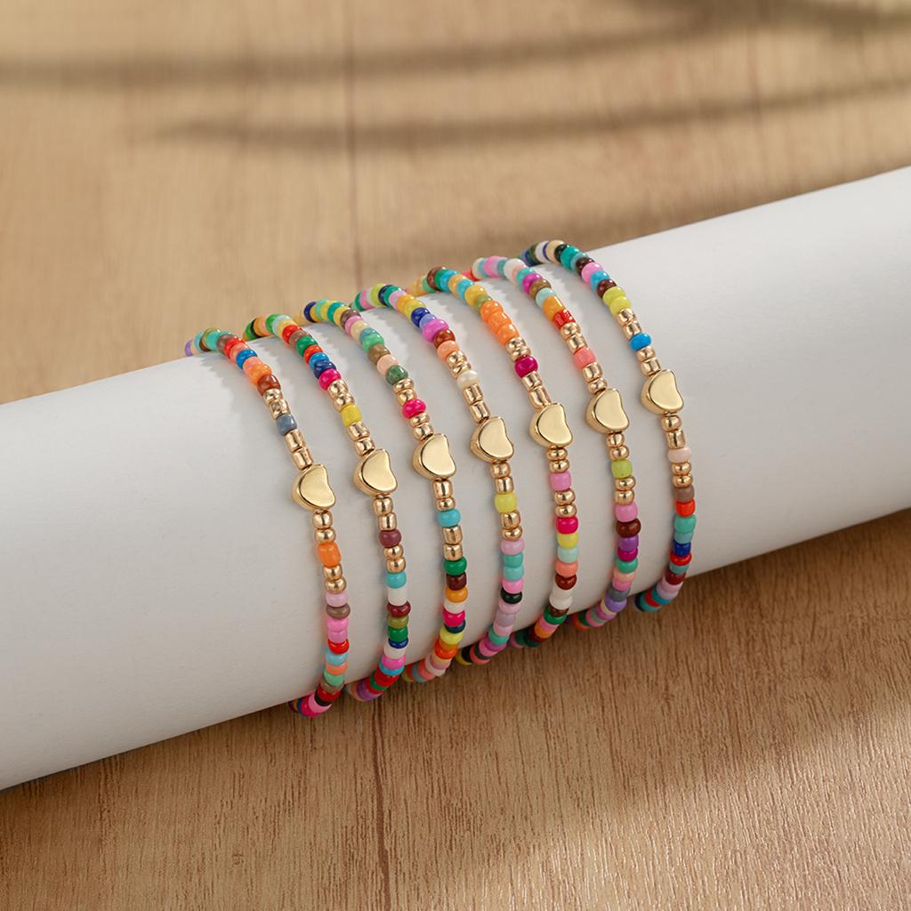 7 Colorful Beaded Elastic Bracelets For Women Stylish Stackable Stretch Jewelry Gift Set