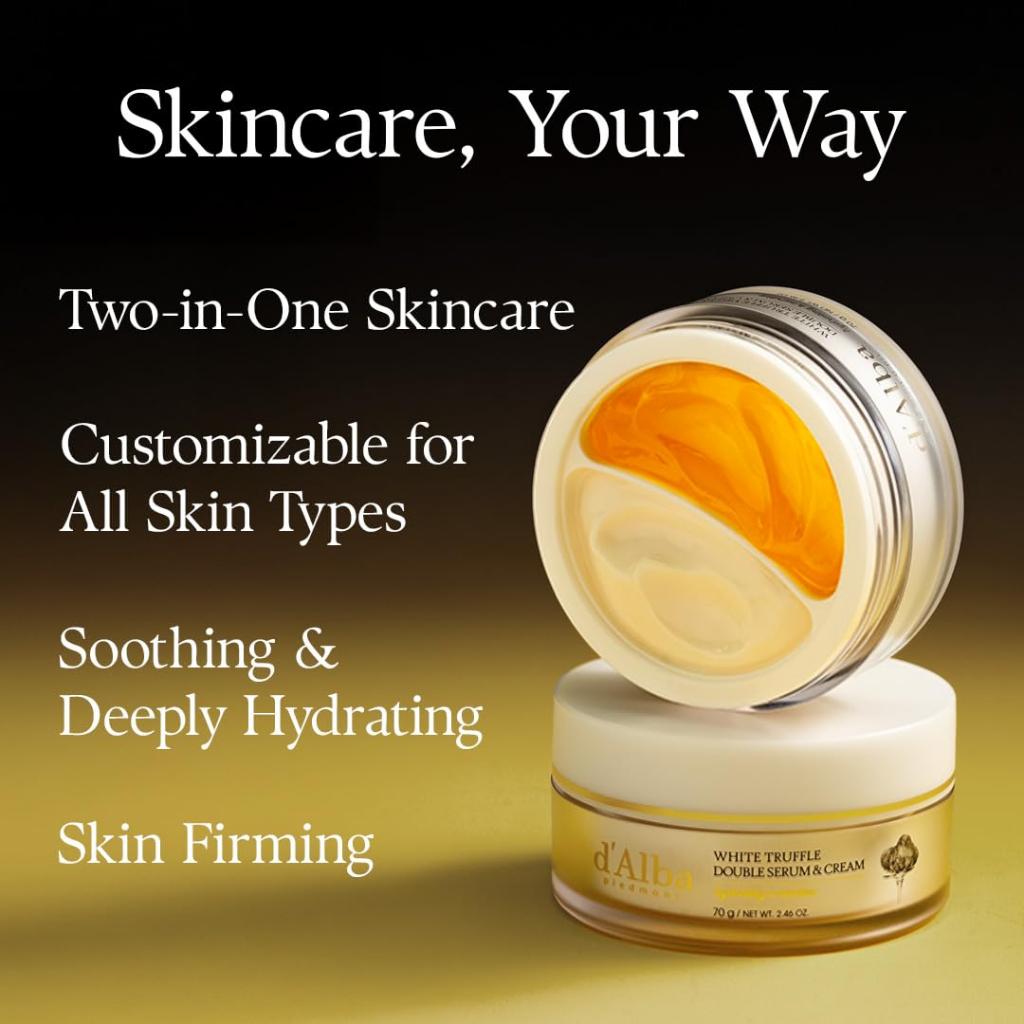 [d'Alba] White Truffle Double Serum & Cream 70g Dual Cream Hydrating Moisturizing Elasticity Korean Skincare