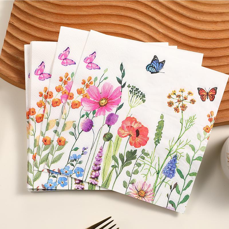 Elegant Watercolor Floral Afternoon Tea Party Napkins