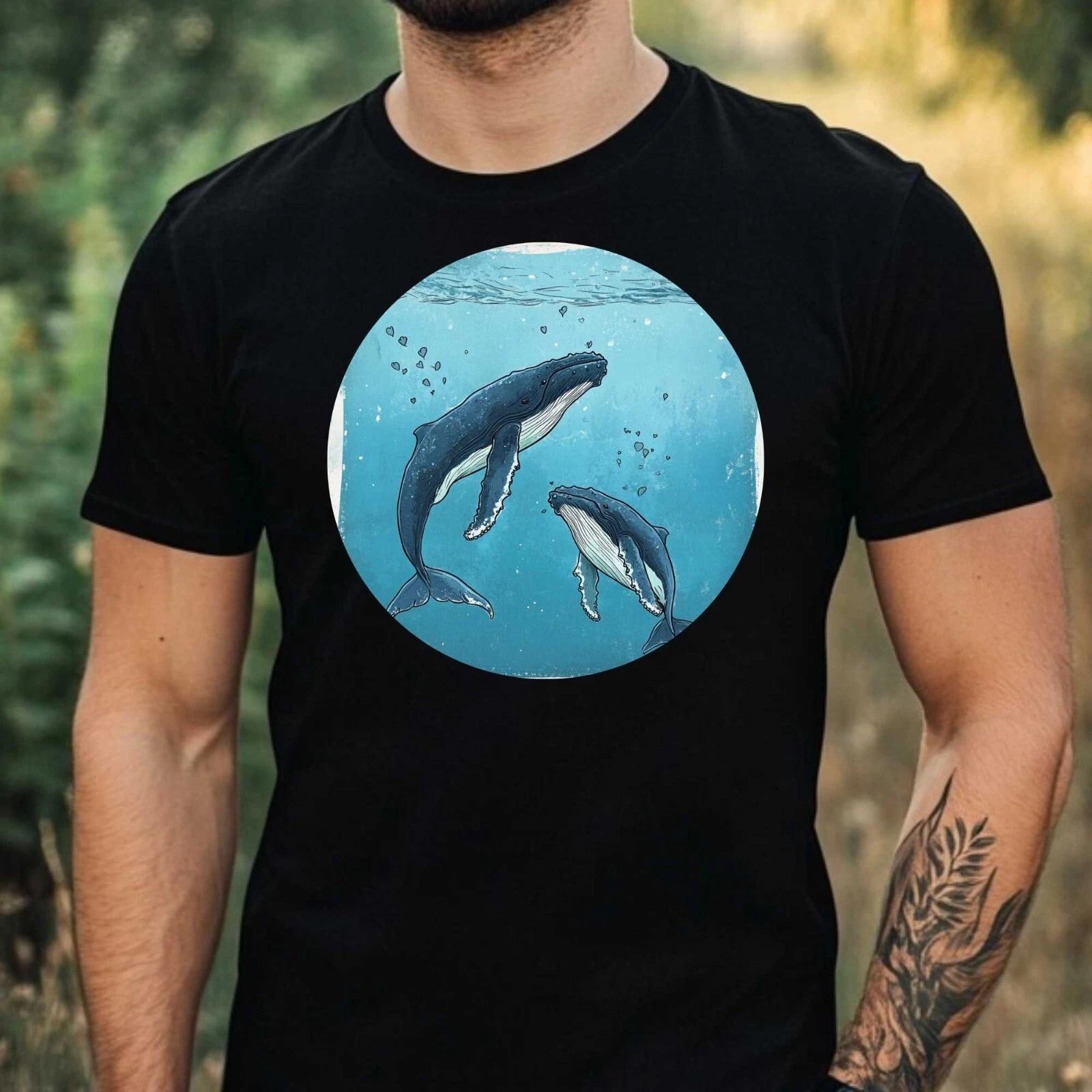 T-Shirt Herren Buckelwal Motiv Baumwolle Größe XS bis 5XL XL