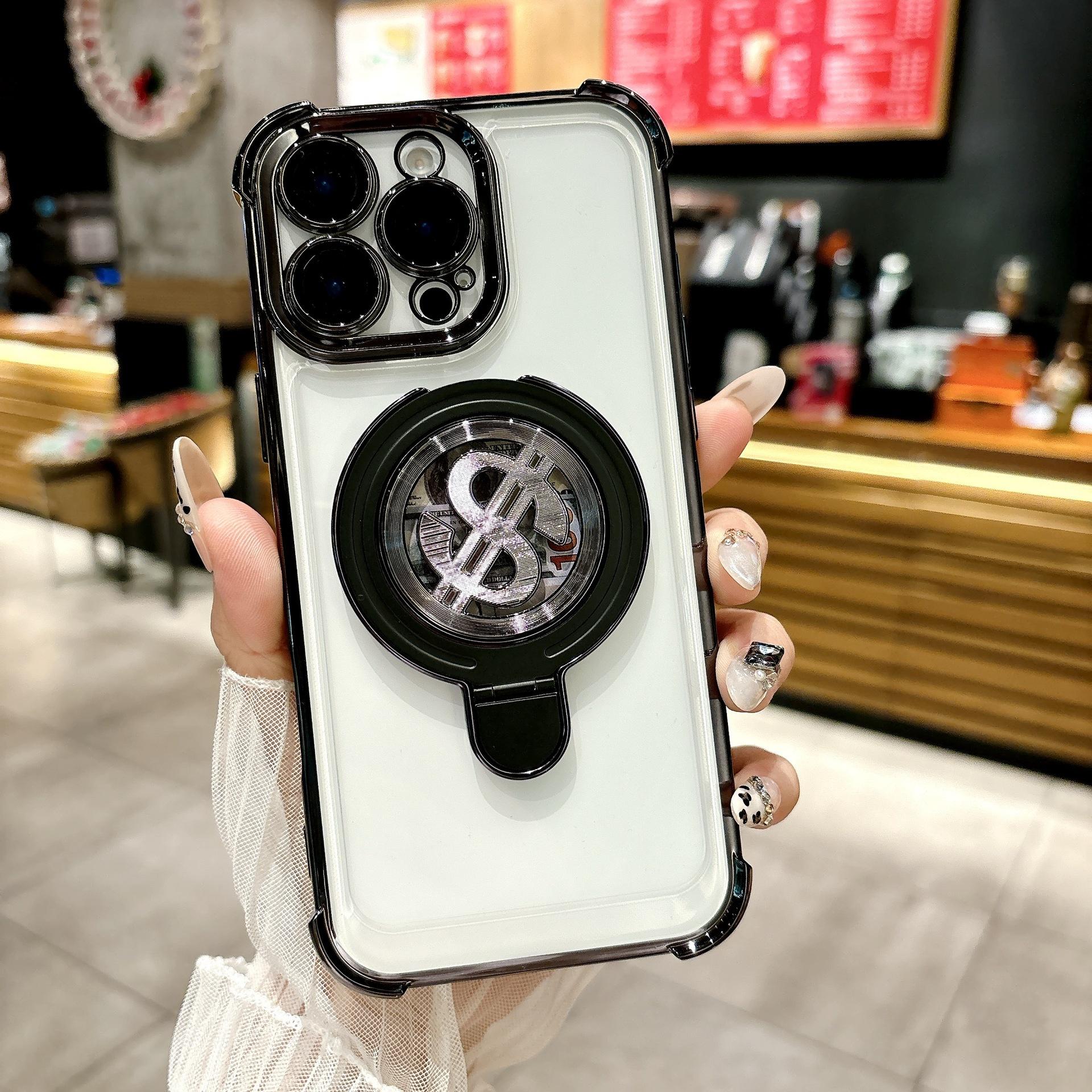 

For IPhone 16 Phone Case 16E Magnetic Metal Bracket for Apple 15promax Four Corner Airbag Anti Drop Cover For iPhoneXSmax