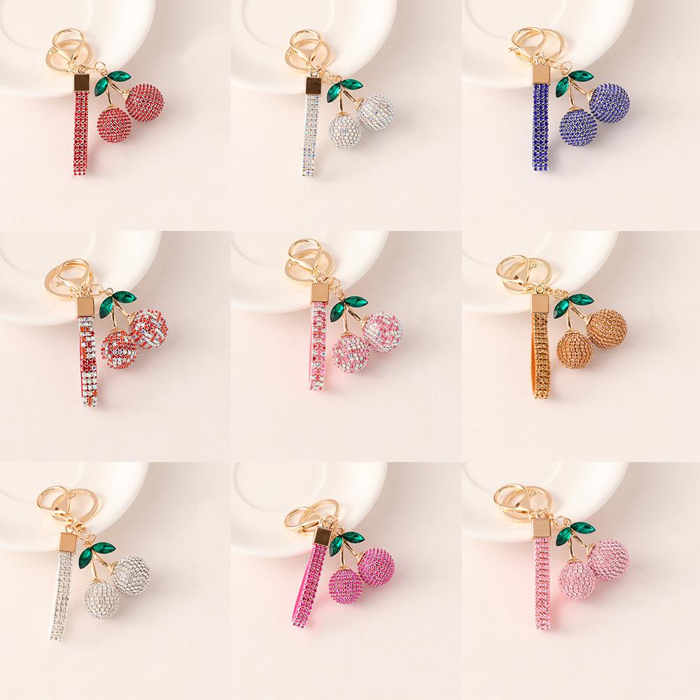 2025 New Cherry KeyChain Claw Chain Craft Full Crystal Rhinestone Women's Luxury Bags Pendant Souvenir Gifts for Family Friend