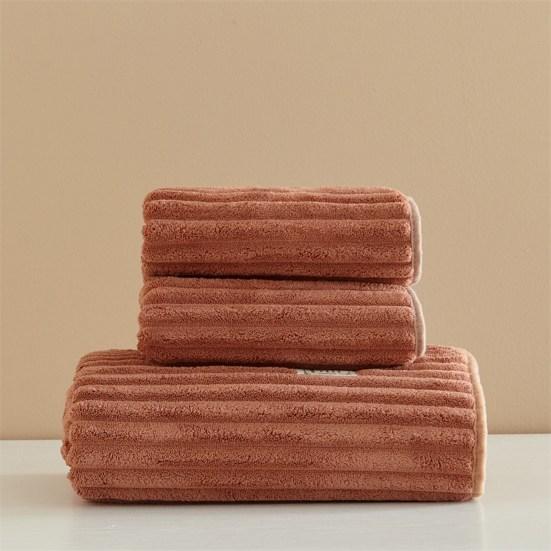 Face Towel High Absorbent No Shedding Fluffy Soft Coral Fleece Bath Towel for Kids Adults Travel 74 X 34cm