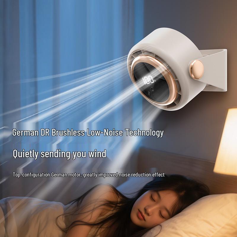 Desktop Mini Fan with 100-Speed Digital Display, USB Charging, and Turbine Air Circulation for Office Use