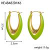 CARLIDANA New Simple and Fashionable U-shaped Stainless Steel Plated 18K Gold Plated Non-fading Oil Drop Earrings for Women