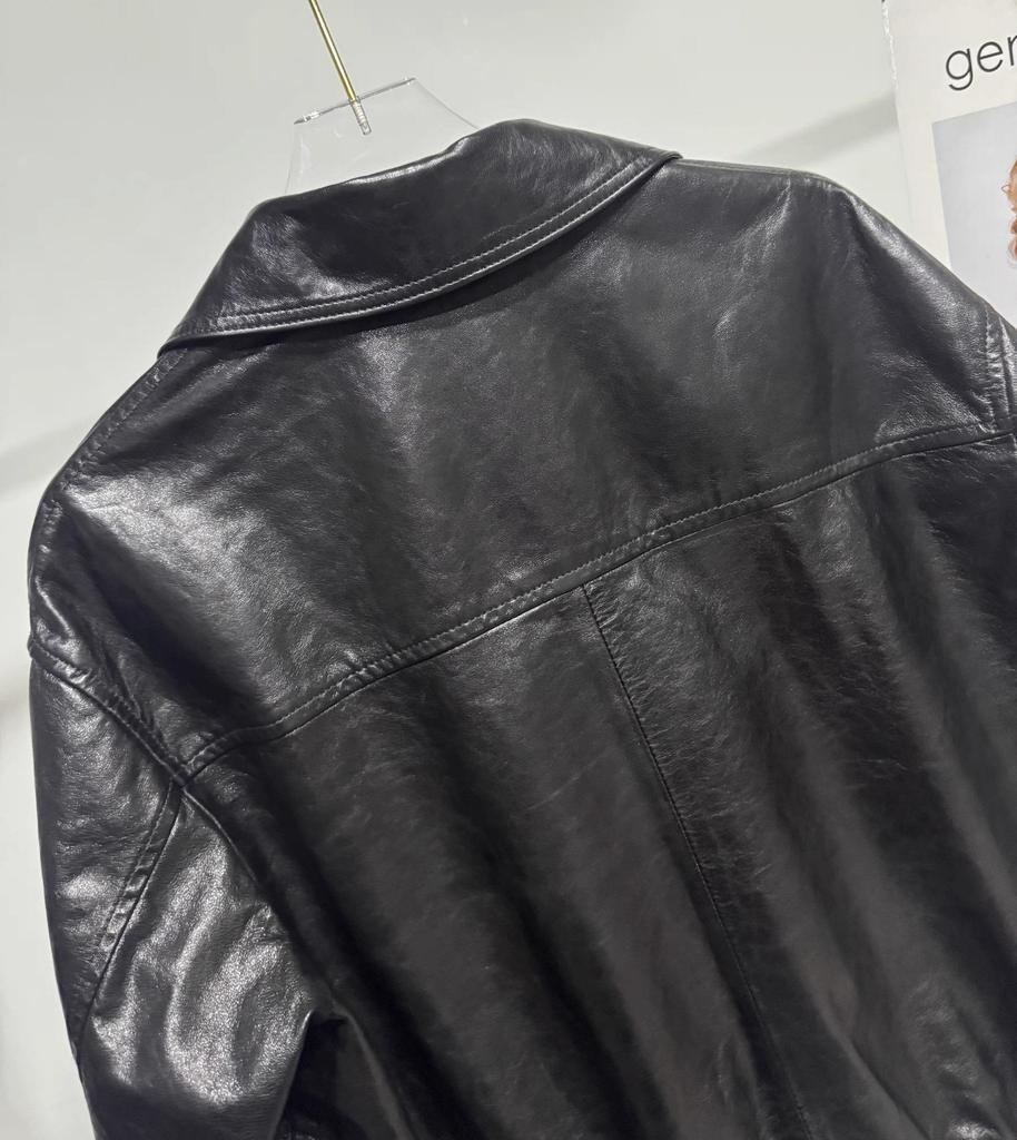 Giacca da Motociclista Corta in Vera Pelle da Donna Petite Autunno/Inverno - Strato Superiore Pelle di Pecora
