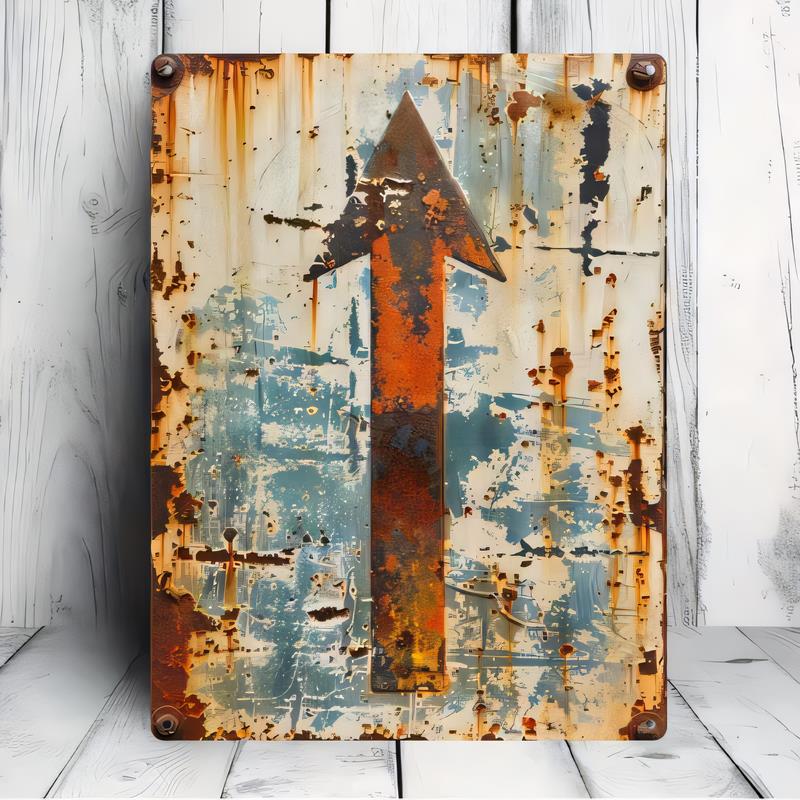 Tin Sign Retro Vintage Metal Sign Industrial Rust Texture Letter A Wall Decor for Garage Bar Man Cave Office Kitchen Bathroom