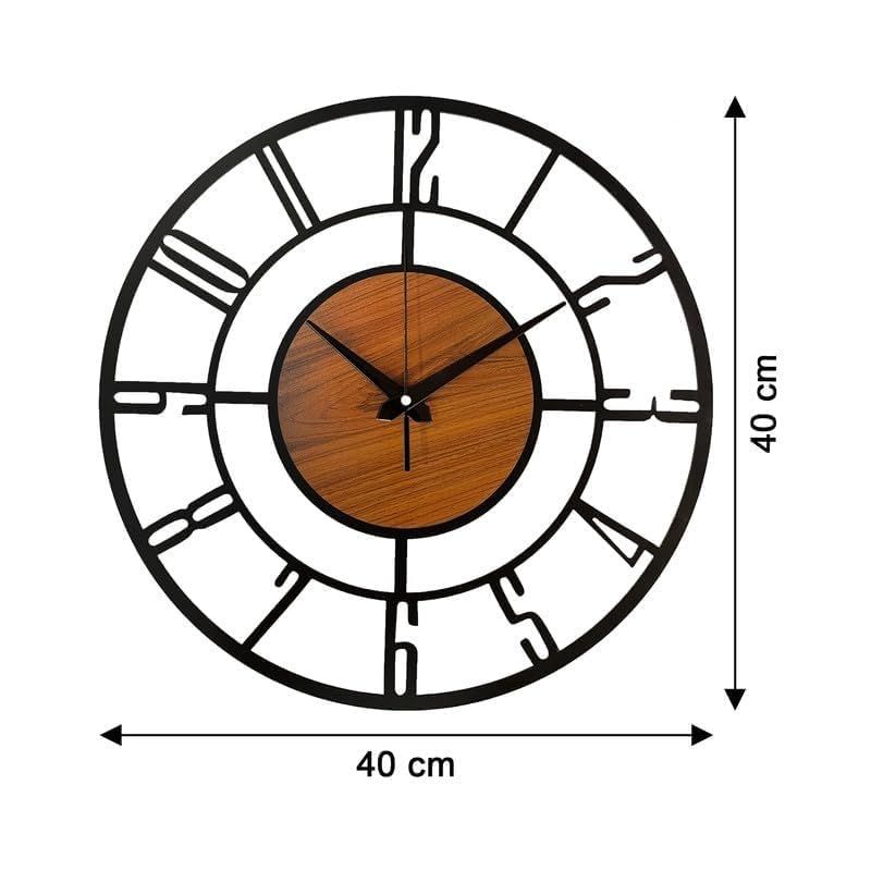 Uhr Stilvolle Metall-Analoguhr für Wohnzimmer, Büro, Zuhause und Flur | Antike Ausgefallene Große Moderne Wanduhr (Englische Zahl, 40 CM)