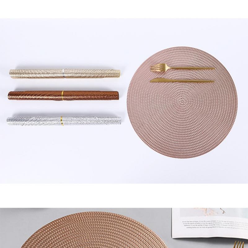 2pcs  38CM Round Placemat Kitchen Dining Table Mats Steak Pad Anti-scalding Insulation Pads Restaurant Home Decor