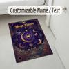Ethereal Skull Theme Soft Crystal Velvet Rug Custom Name & Text Print Non Slip Floor Rug for Bedroom Living Room
