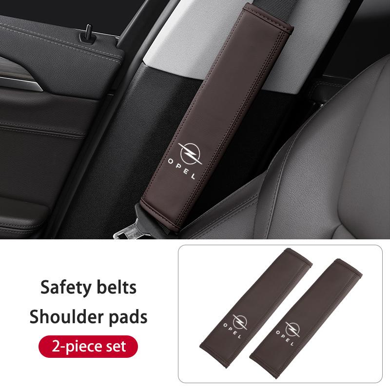 AAAYT1 For Opel Car Seat Belt Shoulder Pad Leather Cover Anti-Chafing Comfort Cushion Zafira Meriva Mokka Vivaro Vectra Antara Ampera