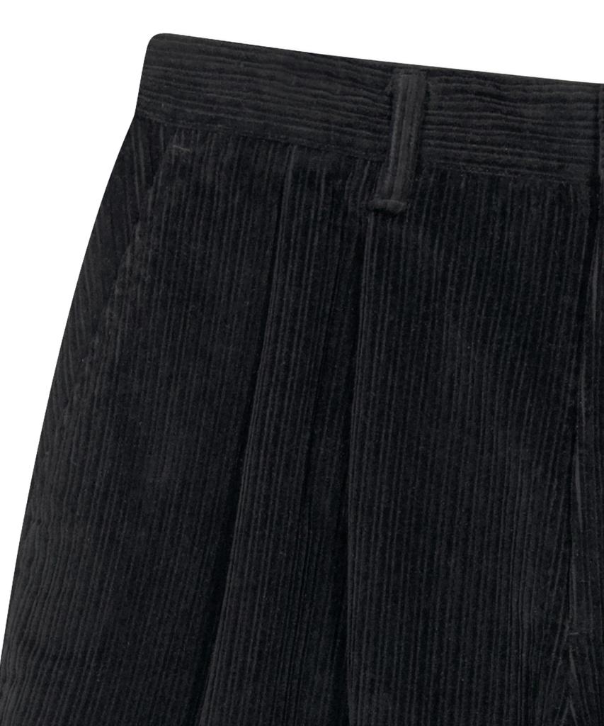 YESEYESEE Cord Tucked Pants Black