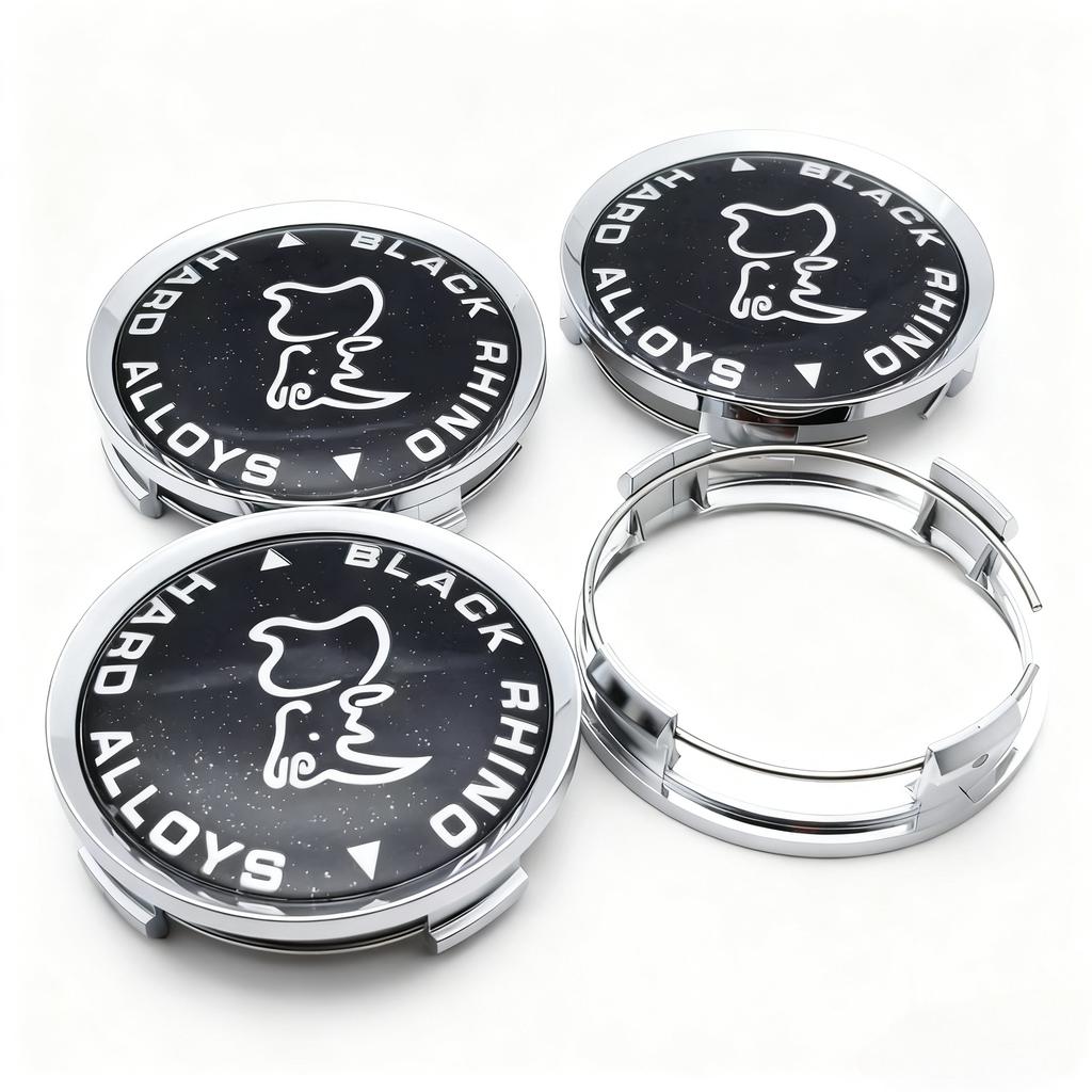 4pcs Black Rhino Logo Emblem Badge Car Wheel Center Caps 74MM Clips 69MM Wheels Hub Dust Cap Rim Hubcaps Cover Car Accessories