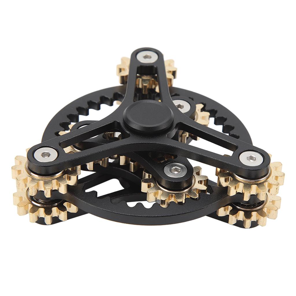 Fingertip Gear Toy 4 Gears Decompression Metal Finger Hand Brass Gear Toy for Stress Relieving
