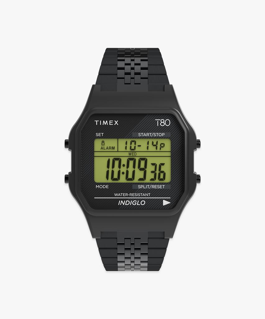 Taimaegseu T80 All Black Metal Strap Digital Watch 34Mm