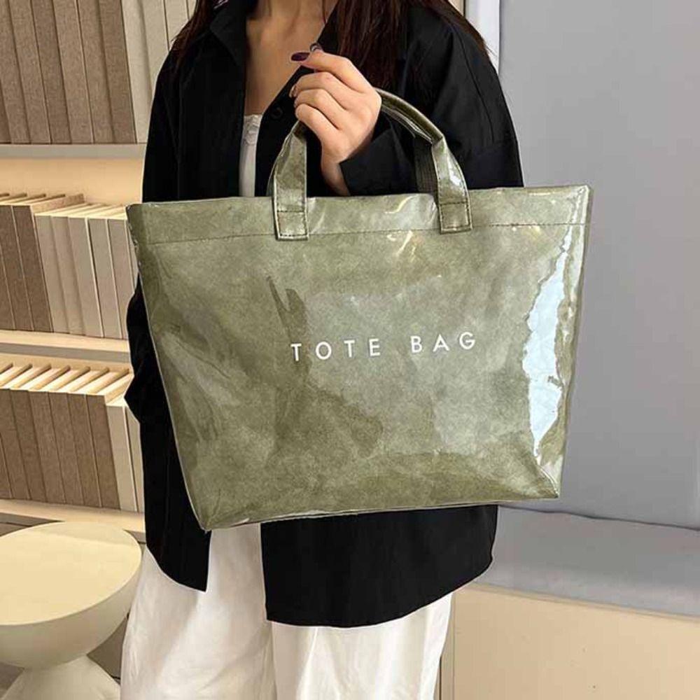 Summer PVC Tote Bag Tote Bag Letter Prints Handbags Fashion Transparent Jelly Bag  Fitness Bag