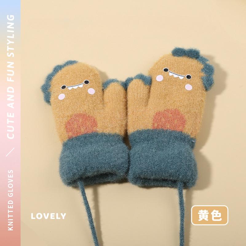 0-3Y Baby Cartoon Label Mittens Winter Warm Kids Girls Gloves Soft Hand Warmer Children Boys Thick Child Fleece Baby Mittens
