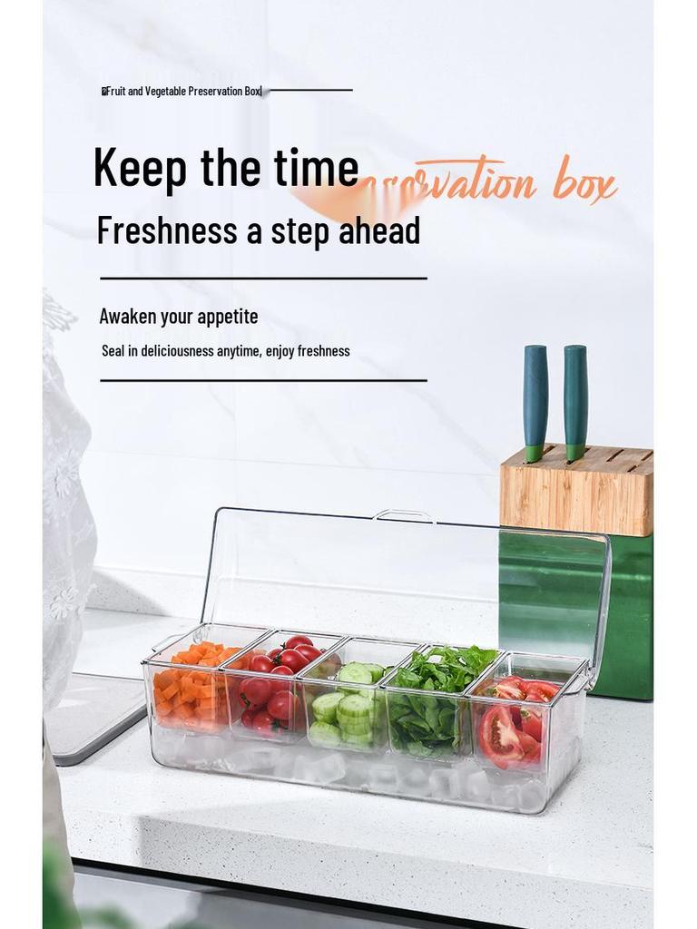 Large Capacity Salad and Fruit Preservation Box with Lid - Transparent and Food Grade