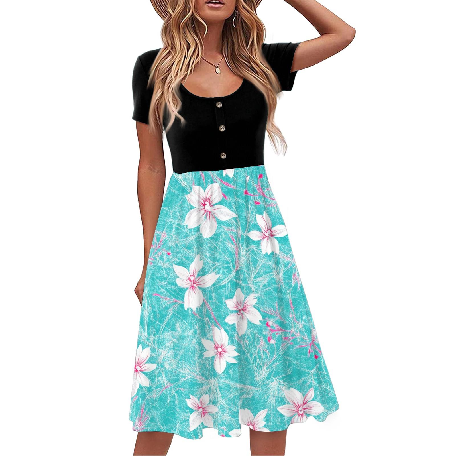 Модное женское летнее винтажное цветочное платье Элегантное платье миди с коротким рукавом L