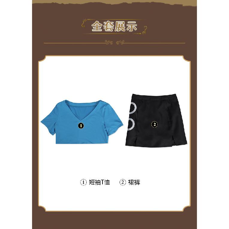 Live Action Nami Cosplay Costume, Season 2 Sky Blue Sleeveless Top & Shorts Set, Halloween Anime Convention Outfit for Women