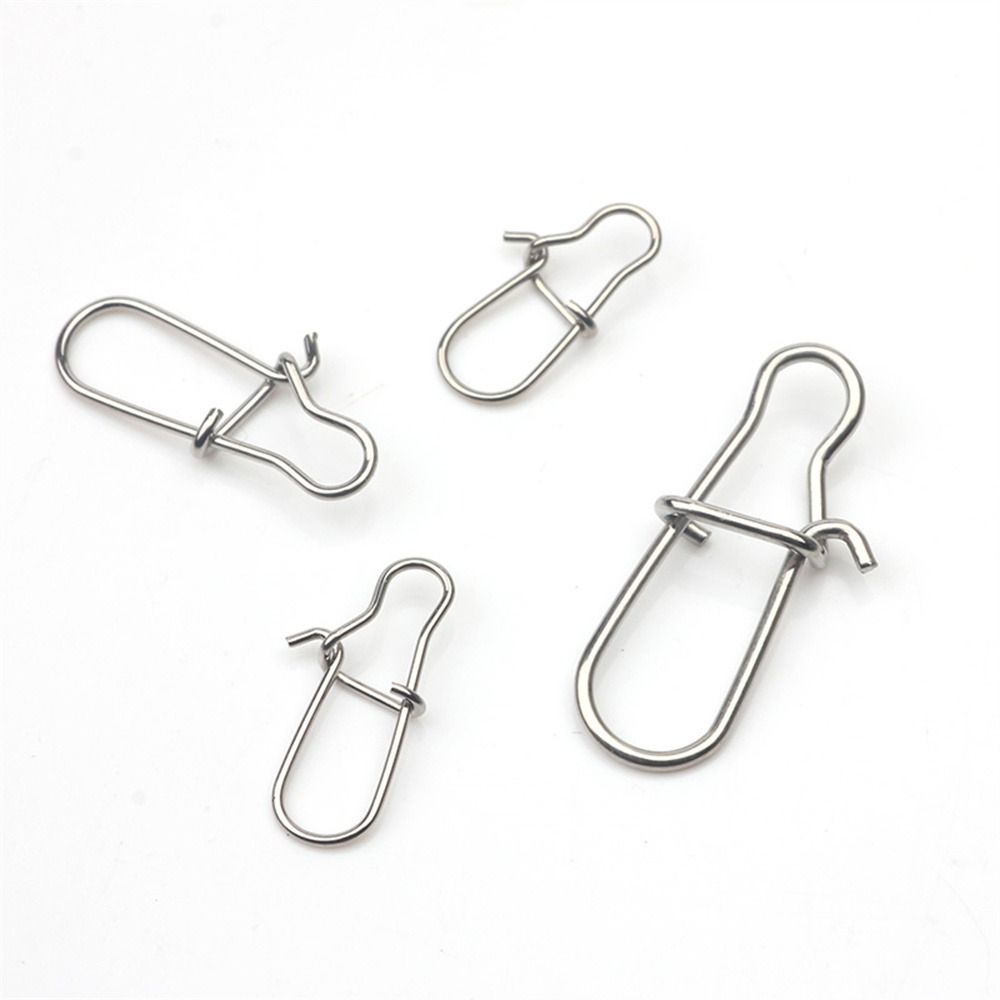 Steel Nice Hooked Swivel Connector Swivel Lure Connector Fishing Snaps Clips Lock Snap Connector
