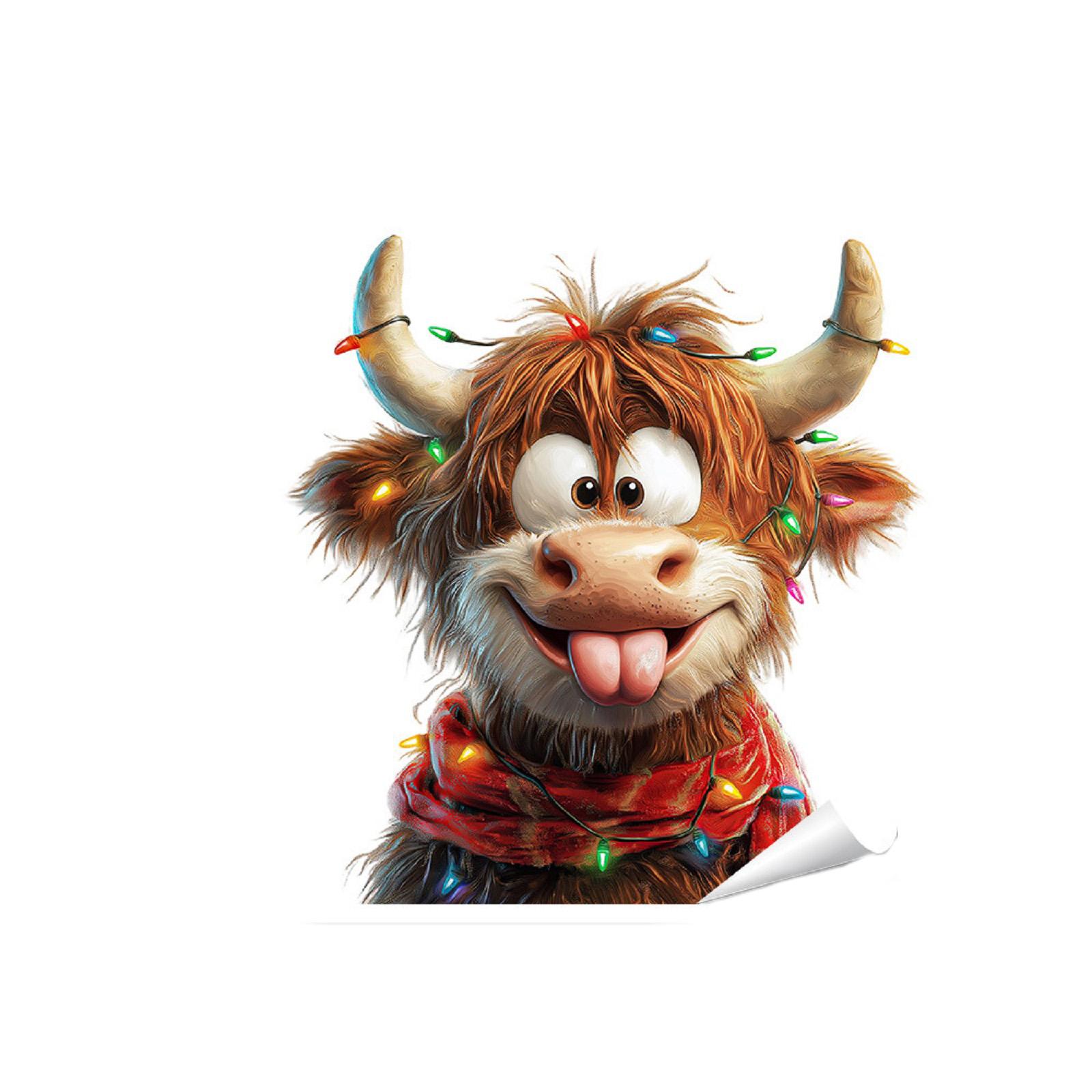 

Christmas Cute Little Animal Calf Stickers Home Wall Stickers One Size