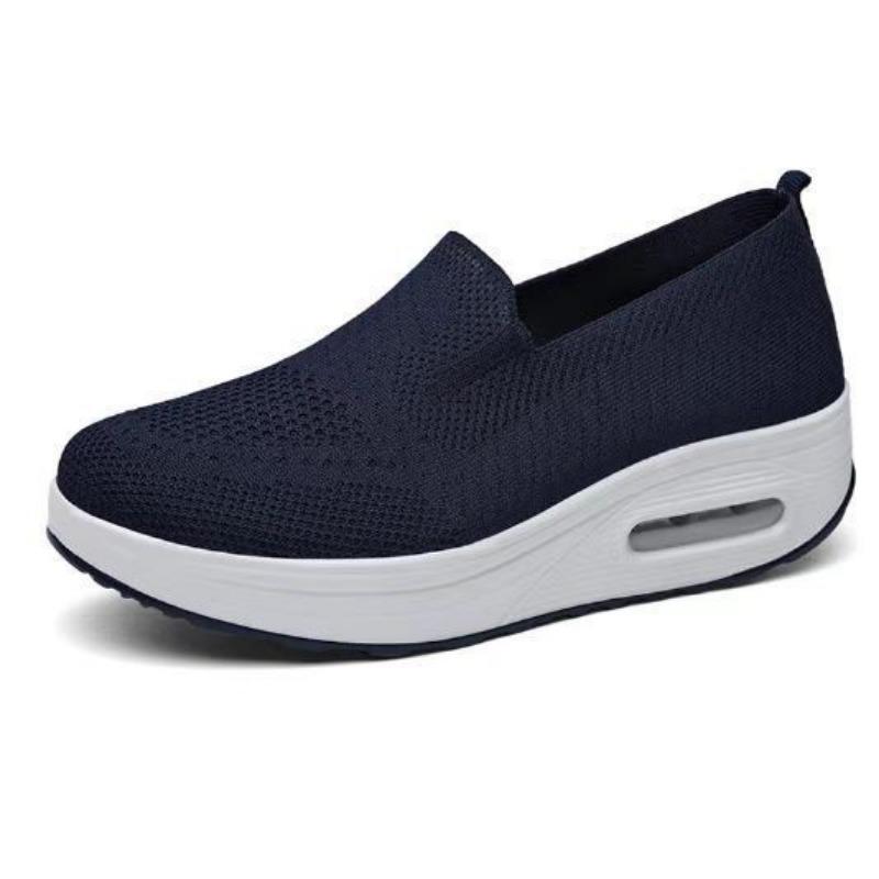 Large size women's shoes spring and summer fly-woven mesh breathable platform casual shoes one pedal mother shoes hot