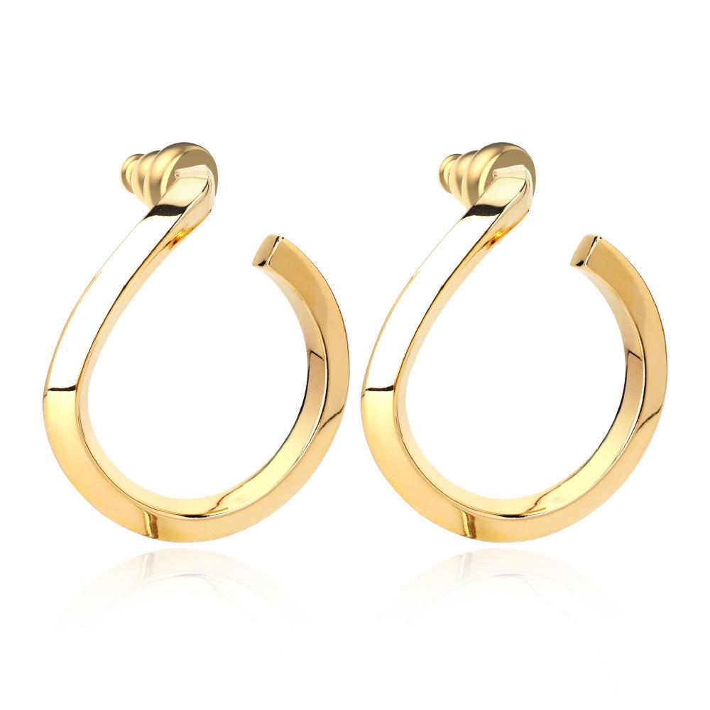 Earrings 1011 new European and American exaggerated earrings fashion temperament personalized copper plated 18k earrings geometric
