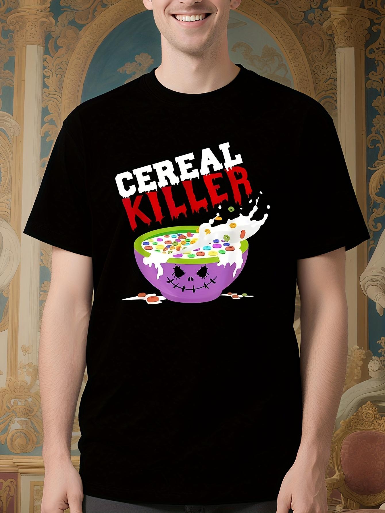Funny Halloween Cereal Killer Costume Tshirt - Black Shir... L