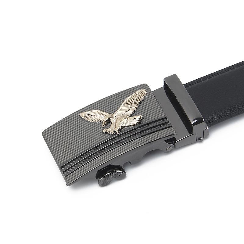 Men's Second Layer Cowhide Genuine Leather Automatic Buckle Belt Men's Youth Cowhide Business Casual Belt