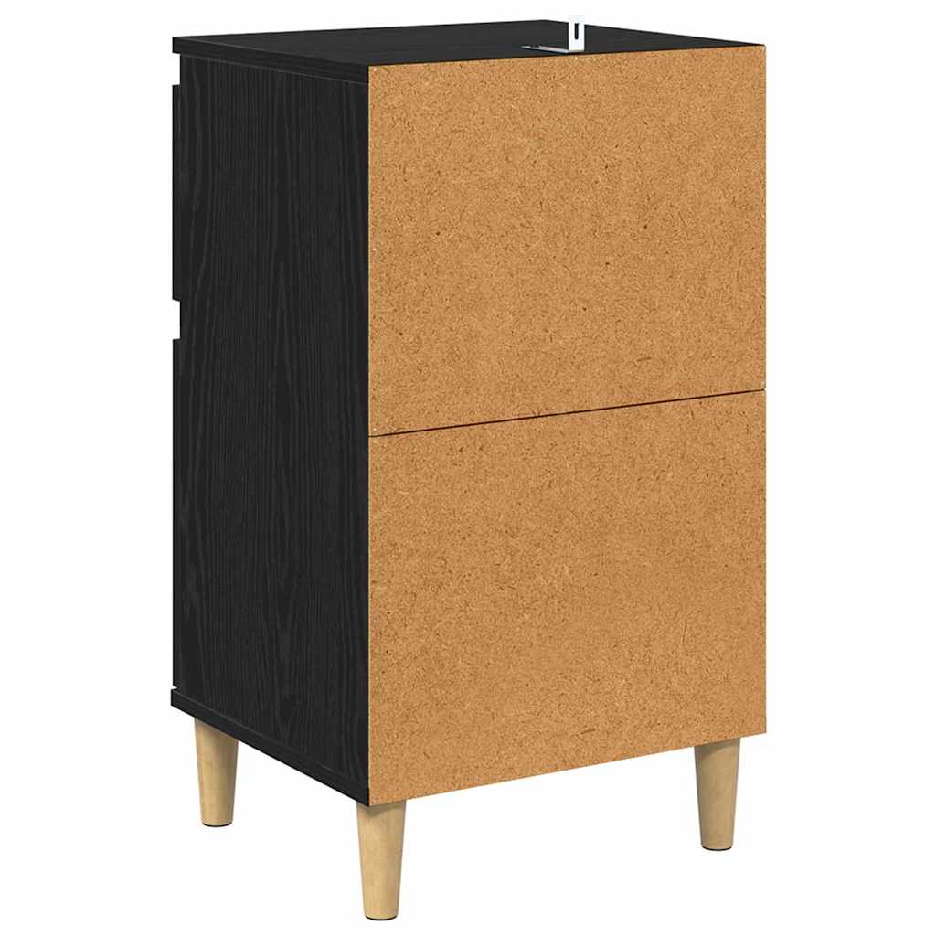 Nightstand Black Oak Effect 40 x 35 x 70 cm Wood Based Material