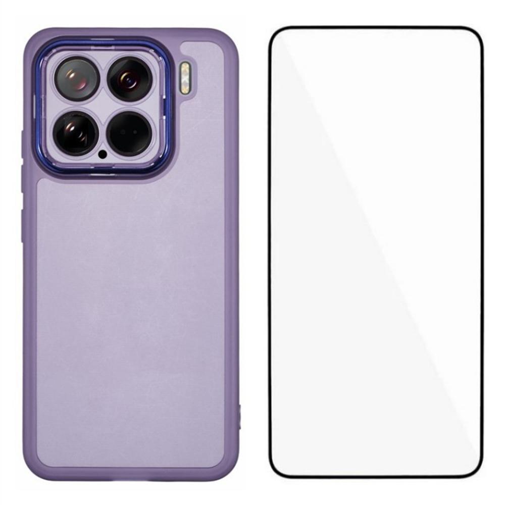

WANLONFENG DKSM Series для Xiaomi 15 TPU чехол с гальваническим покрытием и закаленным стеклом Transparent Purple