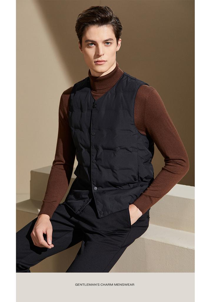 90% White Duck Down Lightweight Warmth Sleeveless Down Vest for Men