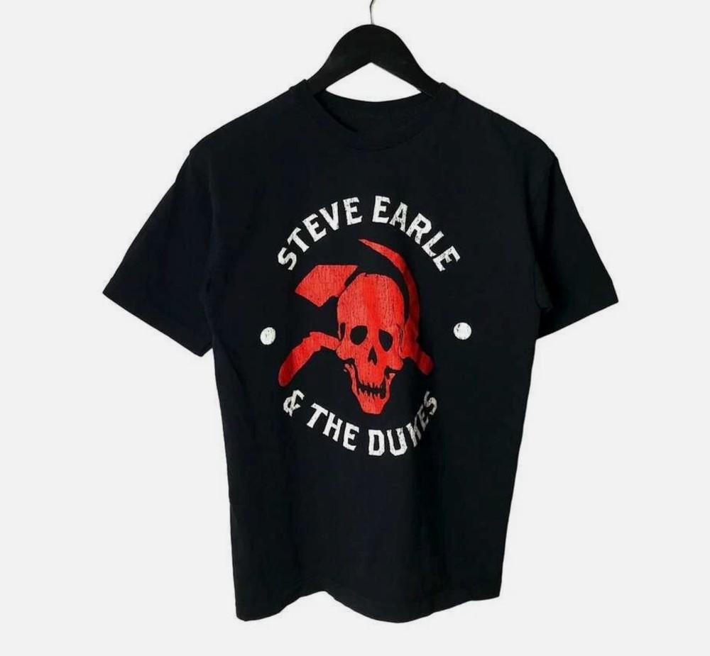 Винтажная футболка Steve Earle & The Dukes 90-х Классическая черная Унисекс S-5XL Унисекс футболка XXL