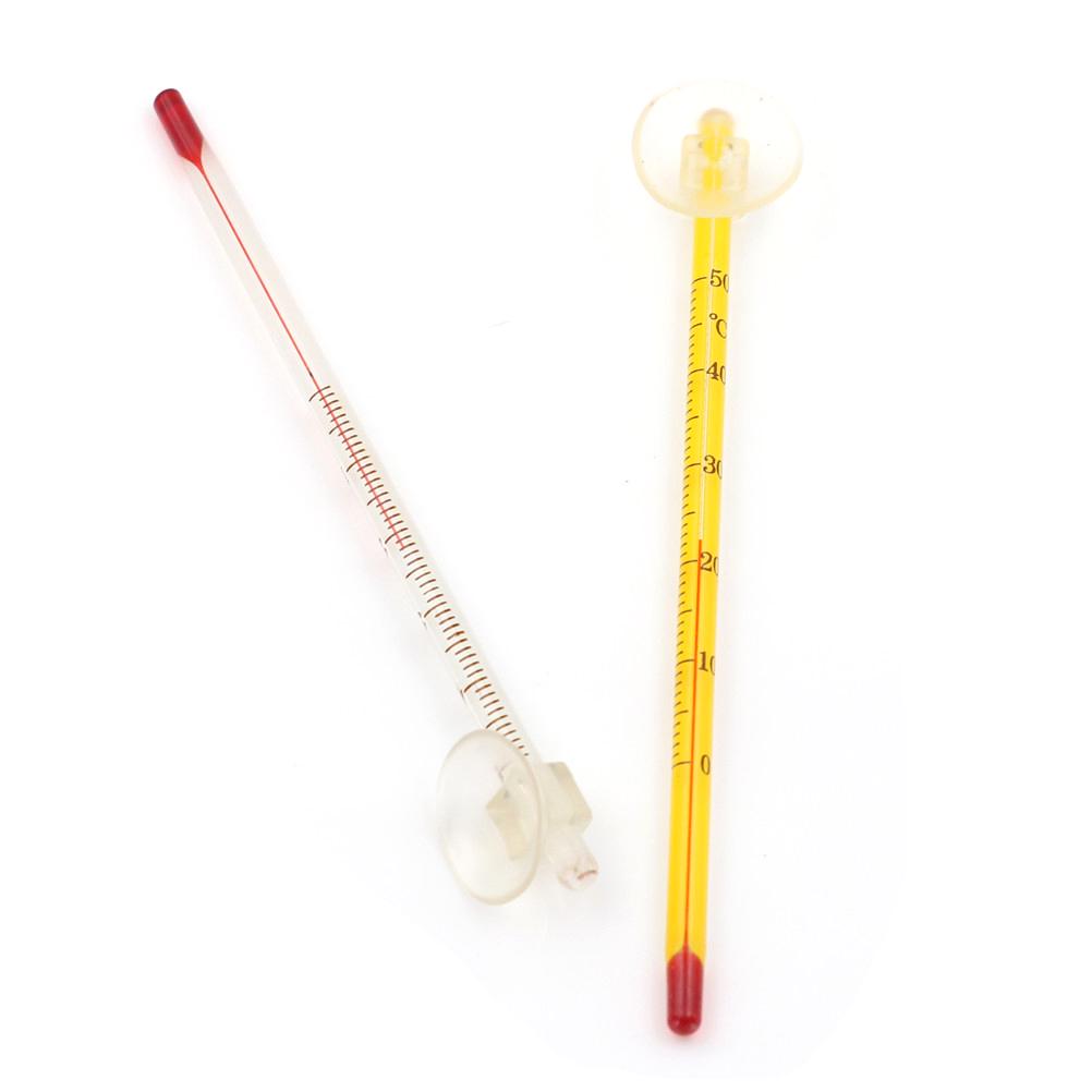 New Glass Aquarium Thermometer With Suction Cup Fish Tank Temperature Measurement