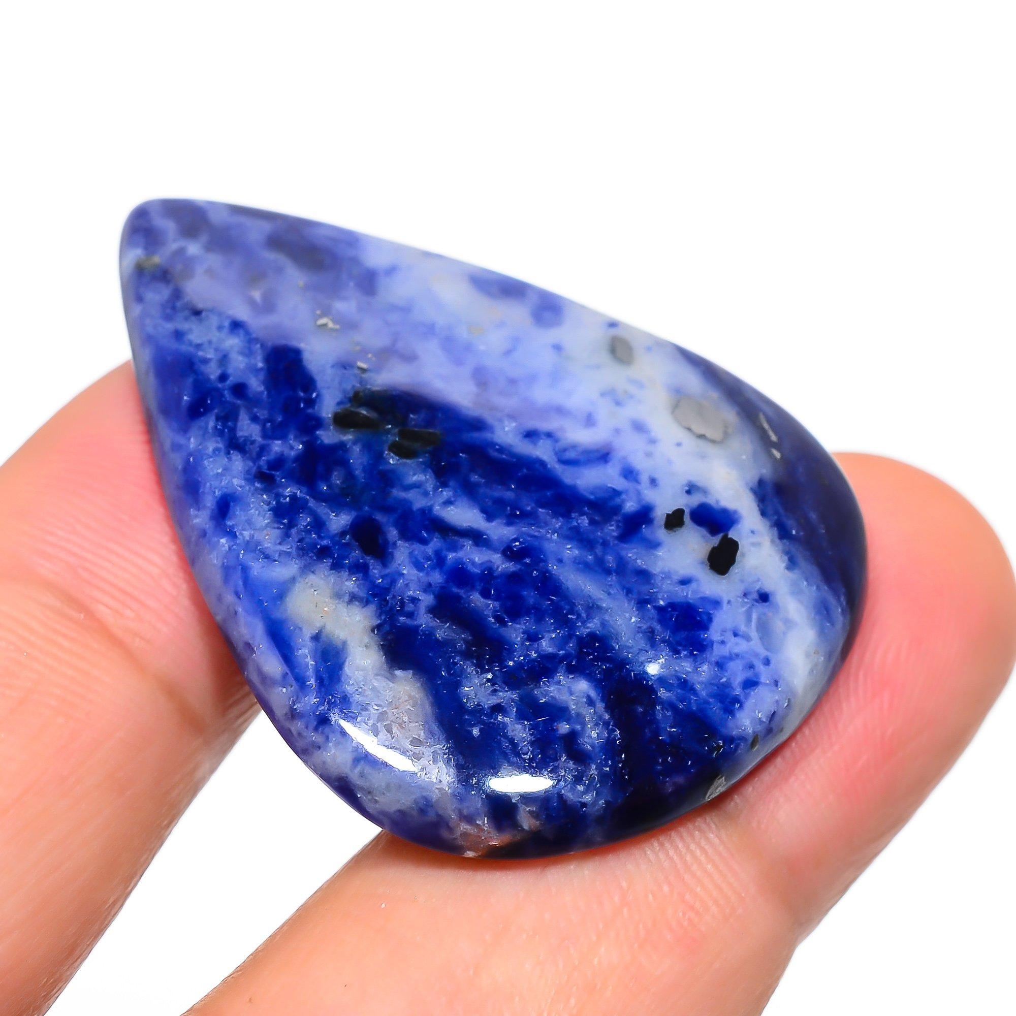 

Sodalite 3x4.1mm Natural Cabochon Fine Loose 49.5Cts. s3K85 синій