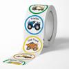 500pcs Cartoon Vehicle Stickers Roll Kids Toy Labels Round Adhesive Seals for Party Favors School Supplies and Scrapbooking