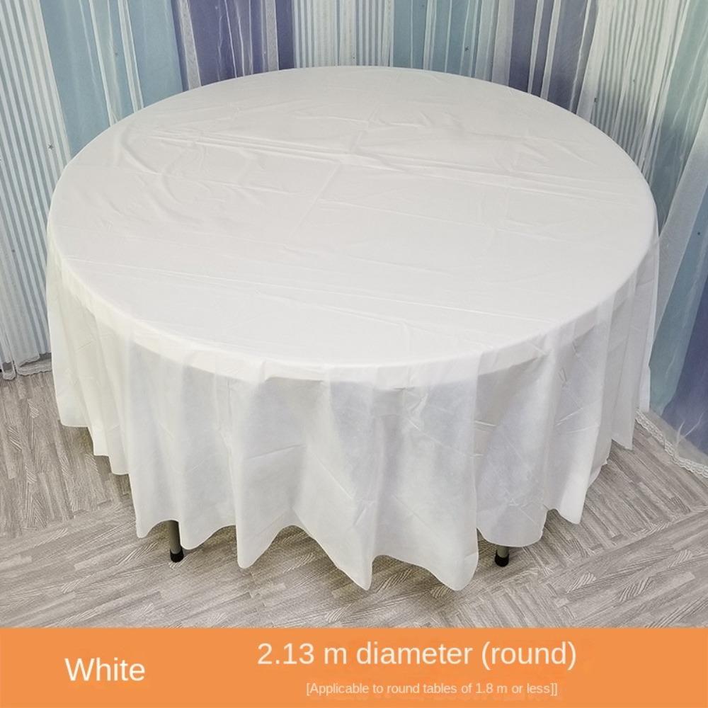 

5 шт. Эластичная противоскользящая водонепроницаемая белая круглая скатерть 84-дюймовая одноразовая скатерть Крышка стола
