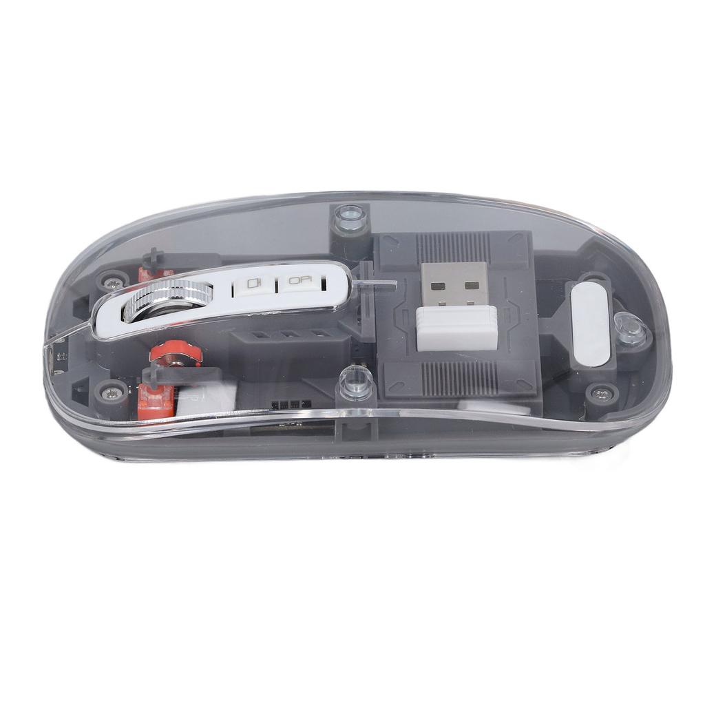 Bluetooth Wireless Mouse BT1 BT2 2.4GHz 3 Mode Silent Adjustable DPI Rechargeable Transparent Mouse