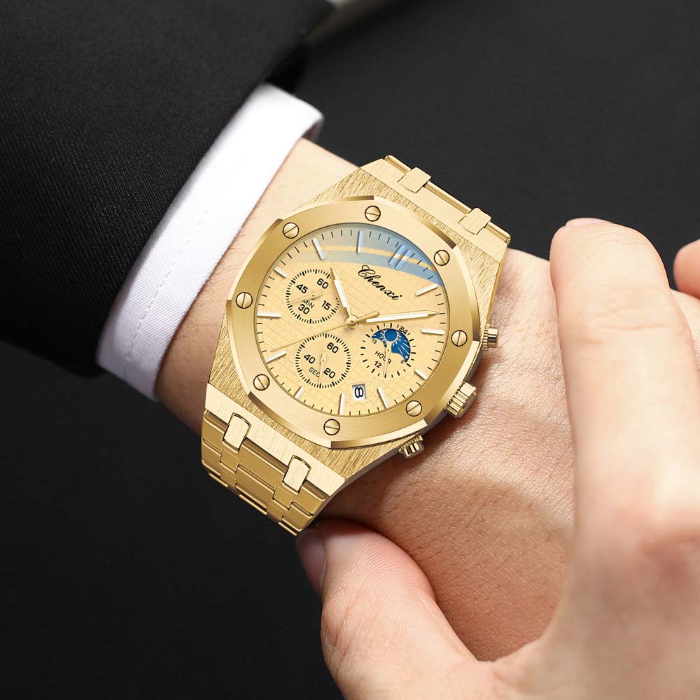 CHENXI Men's Watches Luxury Brand Calendar Luminous Waterproof Men Wristwatch High Quality Quartz Stainless Steel Sport Watch