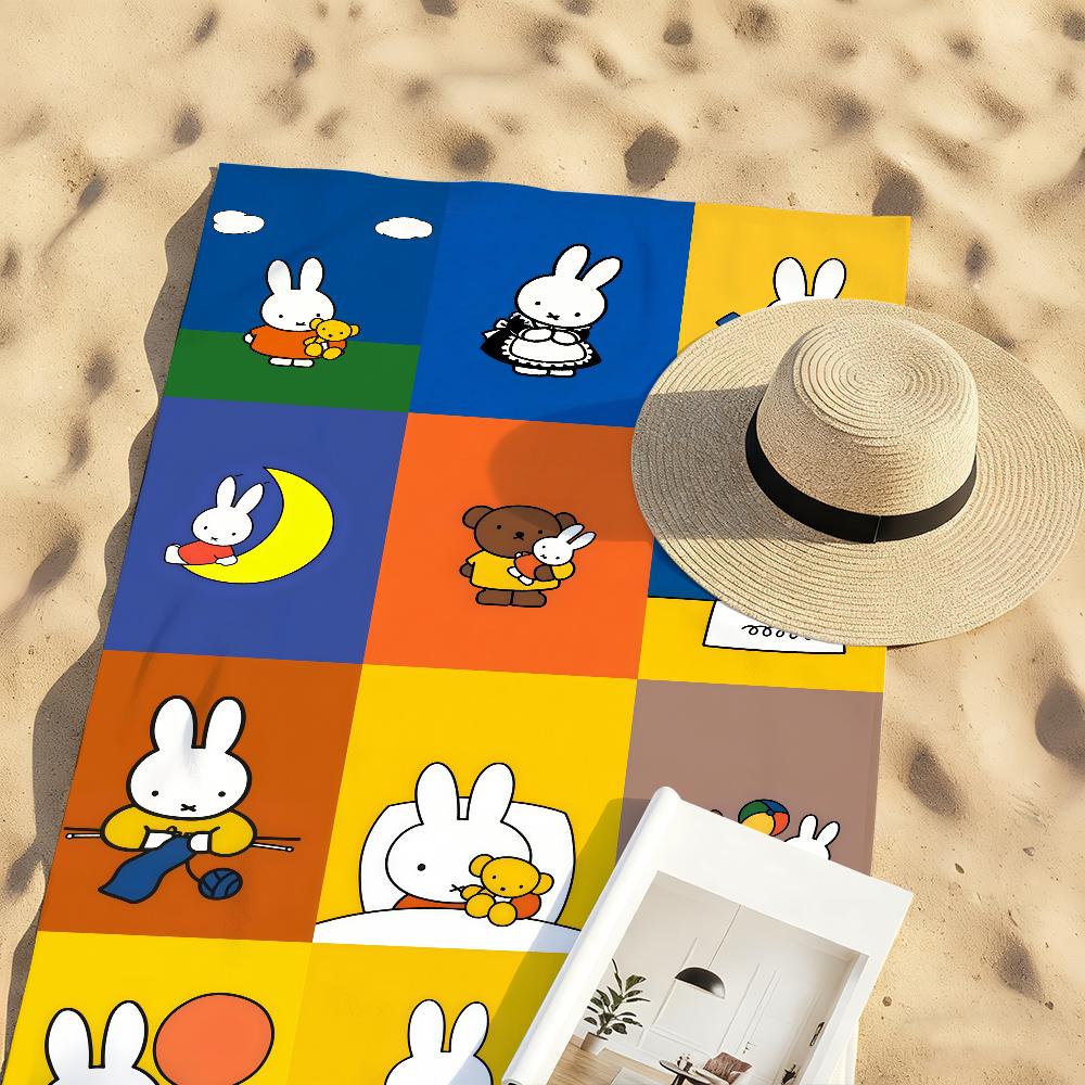 Cartoon Miffy Towel Quick Drying Beach Towels Are Suitable For Swimming Pools Camping Yoga And The Gym