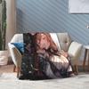 Super Soft Sword Art Online Kirito Asuna Throw Blanket Fleece Flannel Lightweight Blanket Cozy Fluffy Blankets All Season Use