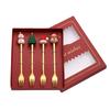 4/6ks Vánoční sada vidliček a lžic Nerezová ocel Kreativní stolní nádobí Dárková sada