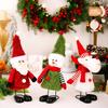Weihnachtsthema Hüpfende Federbasis Schneemann Weihnachtsmann Ornament Für Feiertagstischplatte Regal Dekoration Set