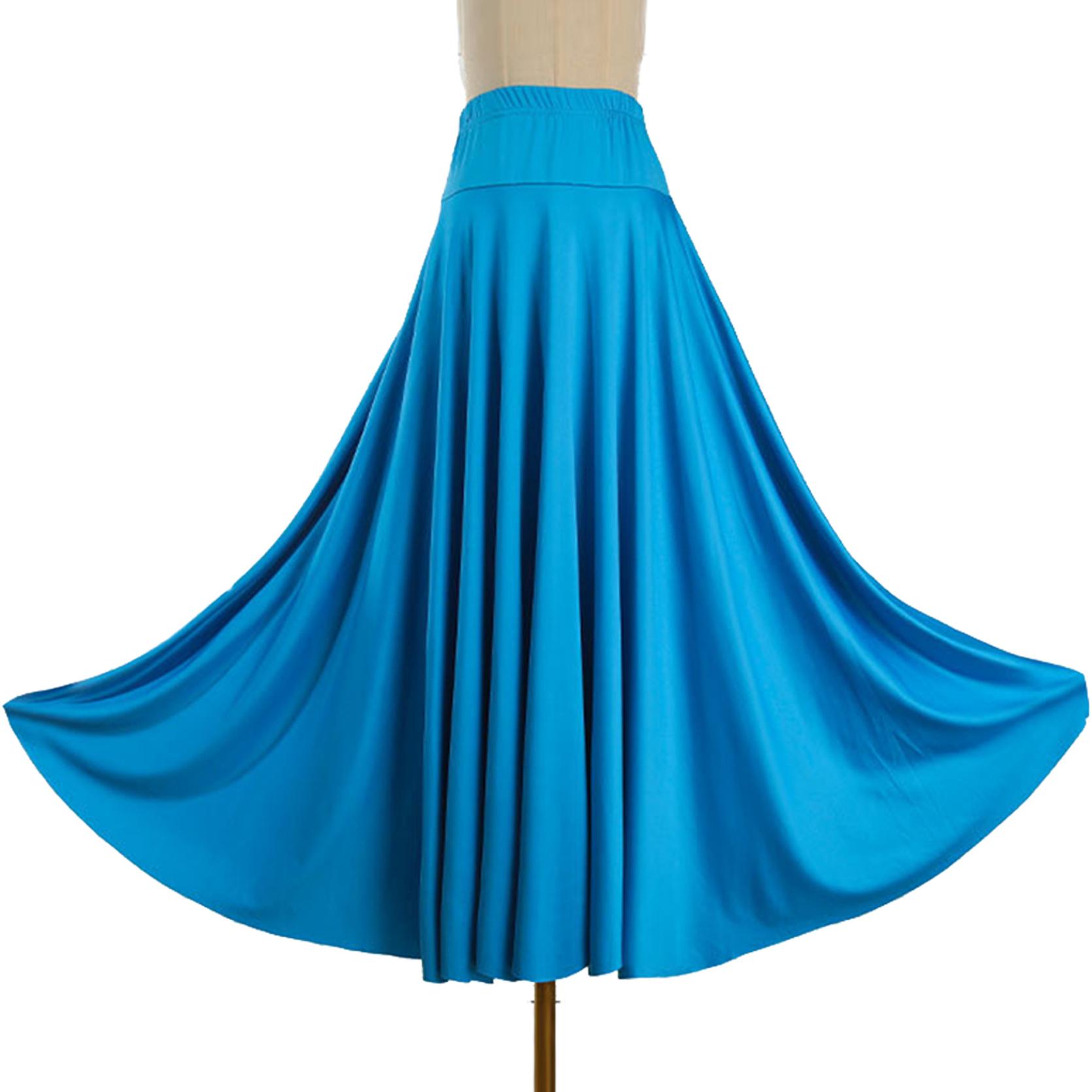 

Юбка для фламенко с рюшами для бальных танцев, большие качели, длинное платье, юбка для танца живота, сценический костюм L небесно-голубой