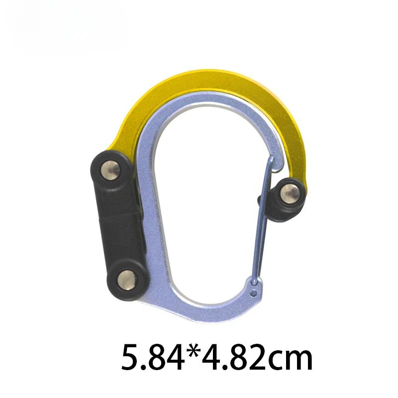 Multifunktionaler Hybrid-Getriebeclip-Karabiner, 360 Grad drehbarer Haken, starke Schnalle, Camping, Wandern, Reiserucksack, Outdoor-Gadget