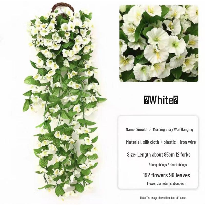 High-Quality Morning Glory Wall Hanging Vine - Artificial Green Plant Decoration for Living Room