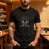 Cooles Buddha mit Kopfhörern T-Shirt Zen trifft auf moderne Musikkultur Modehemd Sommer Unisex Lässig Rundhals Baumwolle Kurzarm
