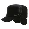 Woolen Ear Protection Peaked Cap, Letter Fashion, Warm and Cold-proof, Flat Top Middle-aged and Elderly Peaked Cap, Autumn and Winter Models
